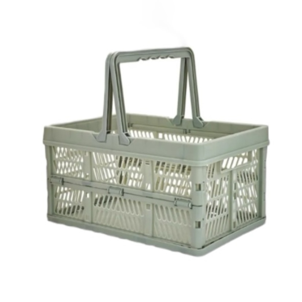 Home Essentials 12” Grey Collapsible Basket with 2 Handles NWT